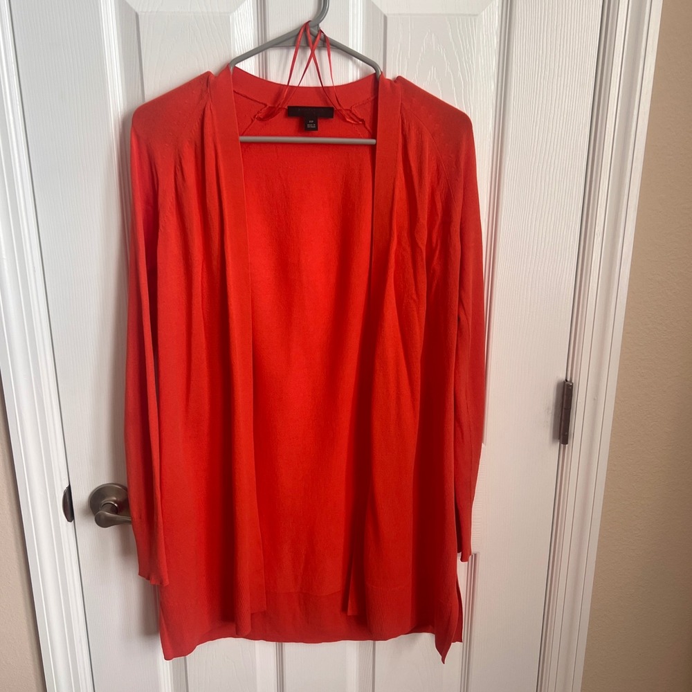 Ann Taylor Petite Orange Open Front Cardigan Sweater XSP‎